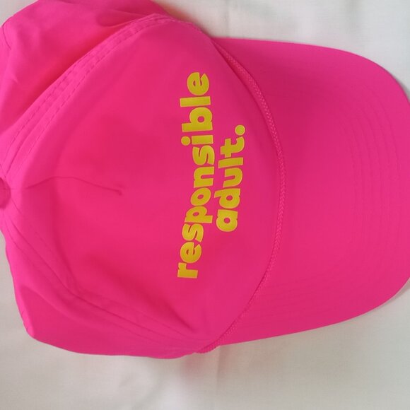Responsible Adult Gradient Beverages Bright Pink Cap Hat for Women by CAMEO, NEW - Picture 2 of 4
